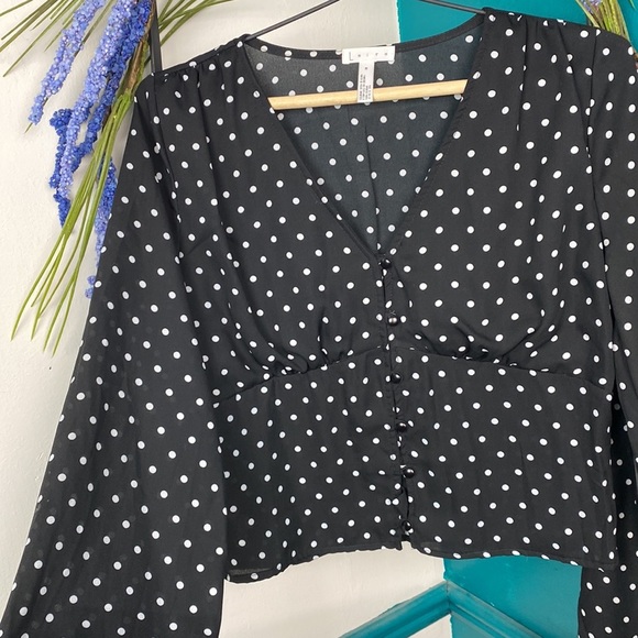 Leith Long Sleeve Polka Dot Top NWOT - Picture 4 of 8